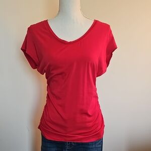 White House Black Market Red Short Sleeve Top